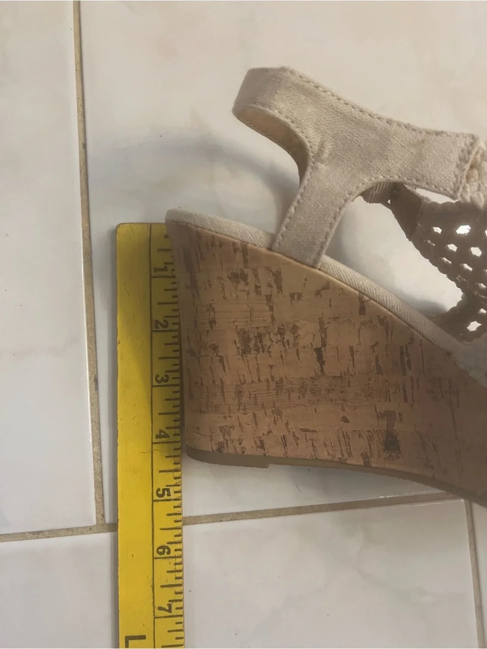 SO Women’s Cream Woven Slingback Open Toe Wedge Sandals